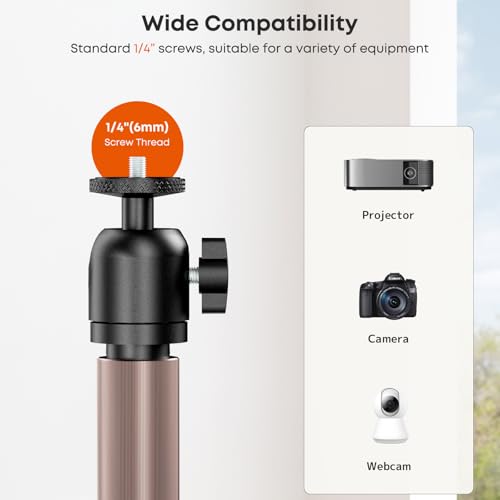 PUTORSEN Beamer Ständer Universal – Höhenverstellbarer Projektorständer, Tragkraft 5 kg, mit 360° Kugelkopf & 1/4\-Gewinde für Projektor, Kamera, Webcam – Für Homeoffice, Wohnzimmer & Studio