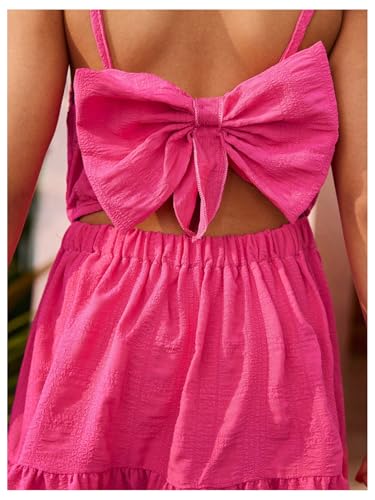 SOLY HUX Toddler Girl's Bow Tie Sleeveless Long Dress Spaghetti Strap Ruffle Summer Beach Sundresses3