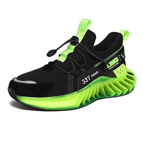 XIDISO Men Running Shoes Stylish Sneakers Mens Fashion Casual Walking Shoes Outdoor Running Blade Sneakers … Light Green Cover