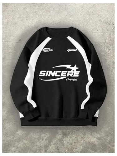 GORGLITTER Men's Star Graphic Raglan Sleeve Sweatshirt Crew Neck Long Sleeve Casual Pullover Top2