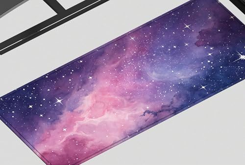 Image of Interstellar Glow Premium Desk Mat | Anti-Skid | Anti-Slip | 80 x 30 cm | Laptop Mat for Work from Home /Office /Gaming- Extended Mouse pad and Keyboard Desk mat