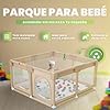 JUPPLIES Parque Infantil Bebe 120x120cm + Alfombra Bebe + 50 Bolas + Bolsas de Transporte – Corralito Bebe con Malla Transpirable – Parque de Juegos Bebe – Playpen Bebe - (Beige) #2