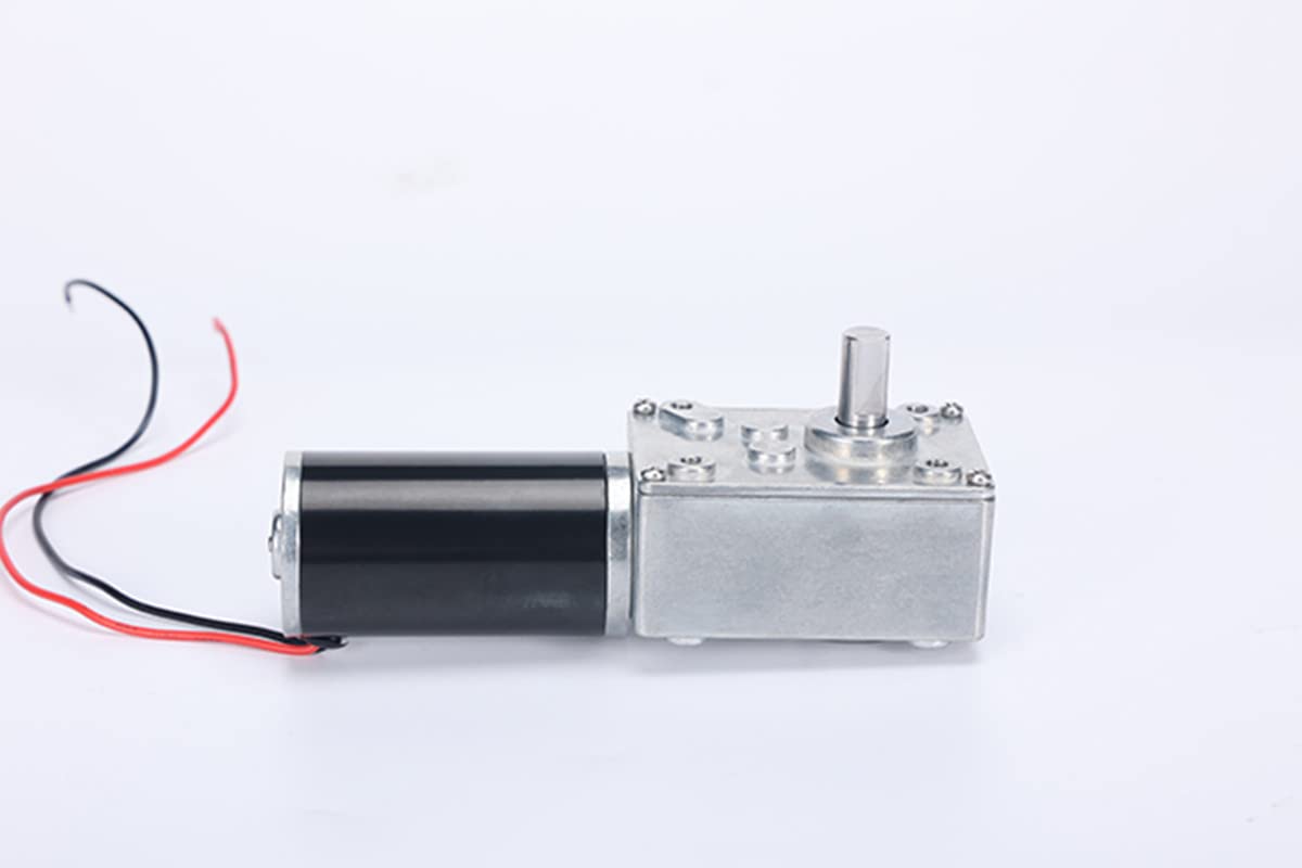 12V24V GW5840-31ZY DC Turbine Worm Reduction Gear Motor Self-Locking for Automatic Curtain Machine Cooker Hood Robot Model - (Speed(RPM): 70rpm / Voltage(V): 24V with Bracket)