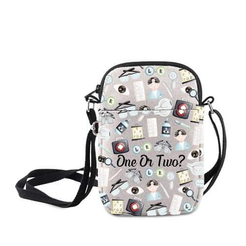 MNIGIU Funny Optometry Crossbody Bag One Or Two Shoulder Bag Optomentrist Gift Ophthalmologist Gift Eye Doctor Gift