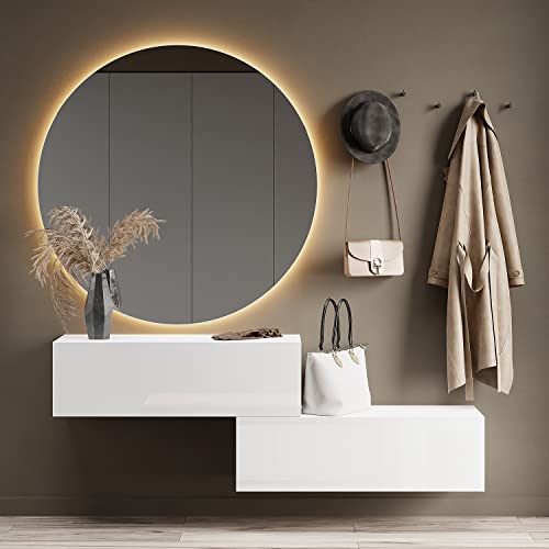 Planetmöbel Flur Möbel Garderobe Hängeschrank 2X 100 cm Weiß,...