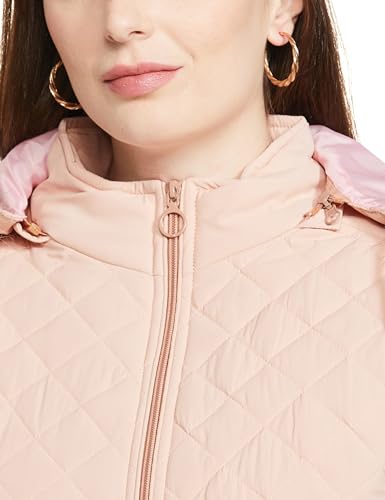 Image of Qube By Fort Collins Women's Regular Fit Bomber Jacket with Detachable Hood - Stylish & Comfortable Winter Wear |Material: Polyester