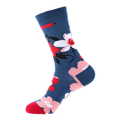 Geometric Print Socks For Mens Womens Socks Print Socks Gifts Cotton Long Funny Socks Women Winter Apparel, Navy, One Size