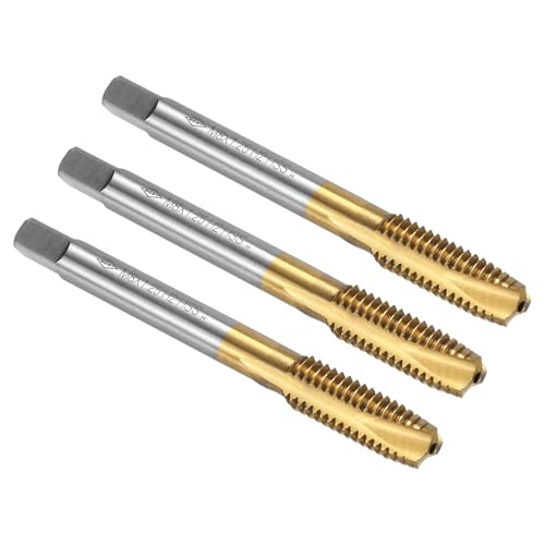 QUARKZMAN 3 Stück Maschine Gewindebohrer Spitze M8 x 1,25 Metrisch Spitzengewindeschneider HSS6542 Universelle und Hochwertige Gewindebohrer Titanbeschichtete Oberfläche