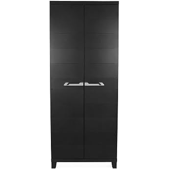 Ondis24 Plastic Cabinet Prime Side Cabinet with 3 Shelves Adjustable 15 kg Black Lockable Multi-Purpose Cabinet for Household Cellar and Storage Room Lock Not Included 172 cm
