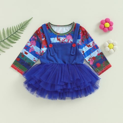 Baby Girl Halloween Outfit Cute Long Sleeve Letter Embroidered Sweatshirt Tulle Mini Skirt Toddler Fall Clothes3