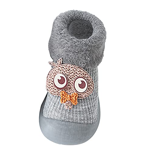 Girls Water Shoes, Kids Toddler Baby Boys Girls Solid Warm Knit Soft Sole Rubber Shoes Socks Slipper Stocking3