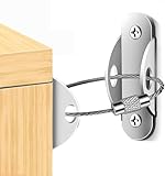 Möbel Kippsicherung Set,6 Sätze Metall Kippschutz Möbel Wandanker,Multifunktions Möbelgurt Möbelanker für Kleinkinder,Kindersicherheit Anti Tip Schutzgurte für Baby-Proofing & Haustierschutz - Silber