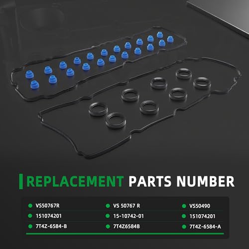 Image of Valve Cover Gasket Set VS50767R for Ford Edge 07-10 /Flex 09-12 /Fusion 10-12 /Taurus 08-12, for Lincoln MKS 09-10 /MKX 07-10 /MKZ 07-12, for Mazda 6 09-10 /CX-9 07-10, 3.5L /3.7L V6, 32PCS