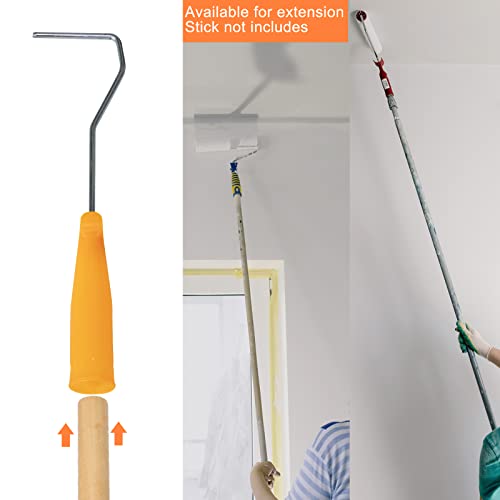 Malerset 16-teilig, Farbroller Set mit Farbwanne Kreppband, 2x Pinsel,10x 10cm Farbroller und 2x Steckbügel Groß/Klein, Mini Farbroller Pinsel für Familienzimmer Wand Architekturdekoration