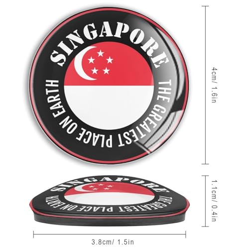Imanes de Singapur de vidrio para nevera decorativos 4