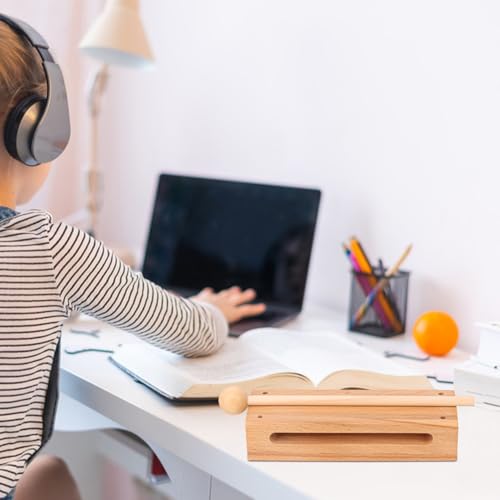 image for IHDYPPEW 2 Set Solid Wood Rhythm Block with Mallet, Wood Block Musical