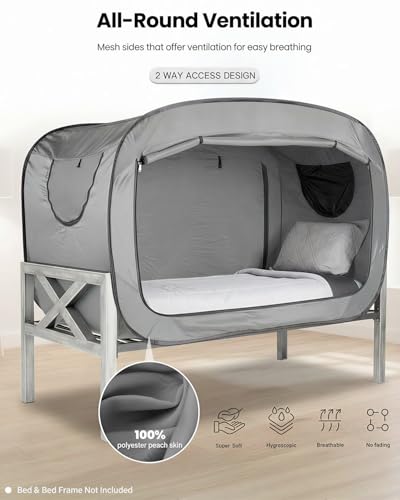 Carpa para cama completa ANC POP, portátil, gris miniatura 3