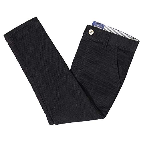 Buyless Fashion Boys Pants Flat Front Slim Fit Casual Corduroy Solid Color3