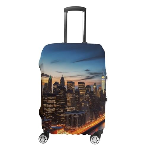 New York City Scenery Luggage Cover Personalization Suitcase Covers Protector Elastic Washable Baggage Cover Anti-Scratch For Traveling, Aircraft Consignment XL