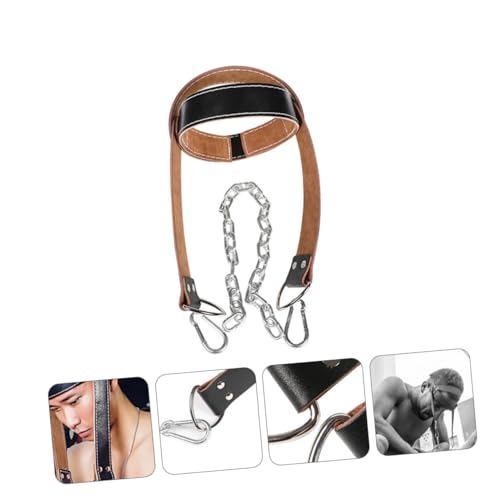 Constructeur de cou en cuir noir robuste pour musculation intense et posture - 3
