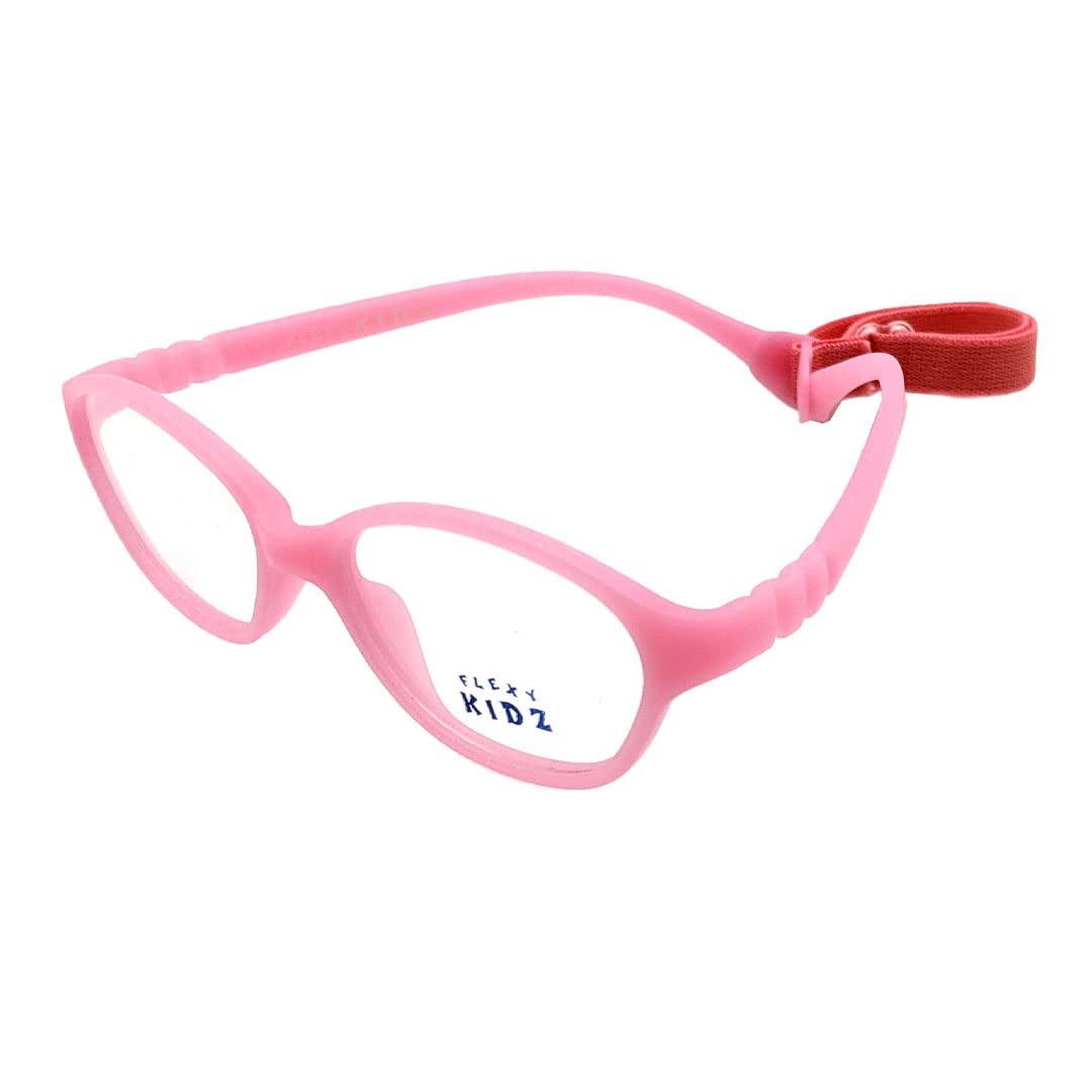 Flexi Kidz Blue Light Blocking Anti Glare Zero Power Unbreakable Eyeglasses Spectacle Frame Protection From TV Mobile Laptop Computer for Kids Girls Boys Unisex With Antislip Silicone Band (Coral) - Image 2 thumbnail