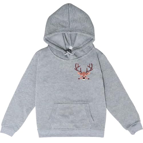LOIJMK Deer Print Hoodie for Girls – Stylish Winter Wear