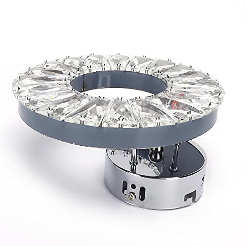 Lámpara de pared de cristal Cryfokt aplique LED 12W de bajo consumo luz cálida para pasillo y salón