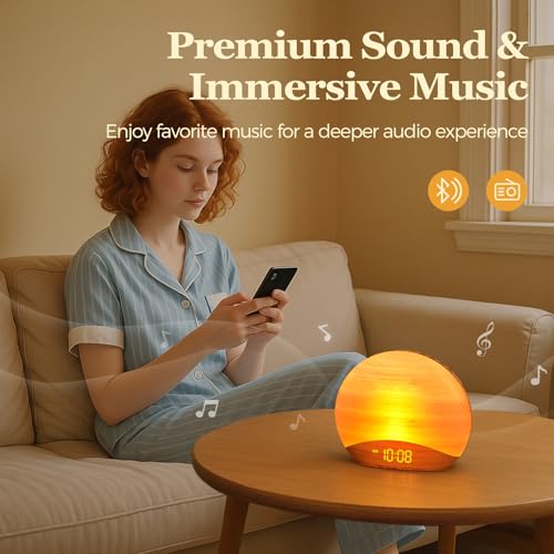 REACHER R7 Sunrise Alarm Clock with Bluetooth Speaker - Image 5