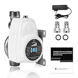 Kelmado Smart Water Pressure Booster Pump with 1.5' NPT Adapter, 1' Inlet/Outlet | Auto On/Off Speed Adjustable 26 PSI 555 GPH 85W 24V DC Energy-Saving Quiet Pump for Home, Shower, Kitchen, Irrigation
