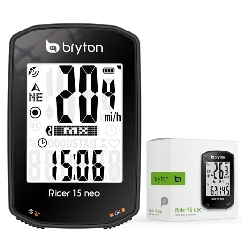Bryton Rider 15neo: Präzise Aufzeichnung Von Strecken und Daten mit kabellosem GPS-Fahrradcomputer, Ideal für Einsteiger (Rider 15 Neo E (Device Only))