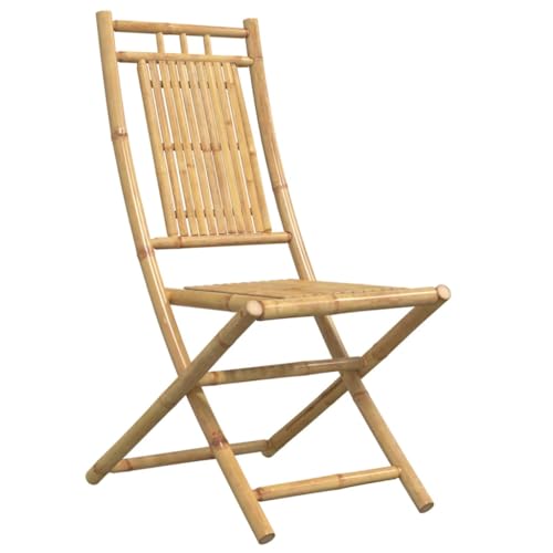 vidaXL Sillas de jardín Plegables 4 Unidades bambú 46x66x99 cm, Silla Plegable, Muebles de Exterior, Silla de Comedor, Muebles de Patio