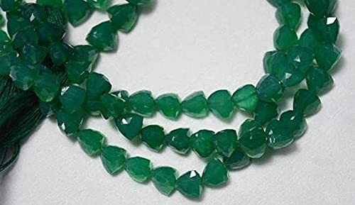 Perles onyx vert 7mm briolette trillion LKBEADS pour réparer et personnaliser un bijou