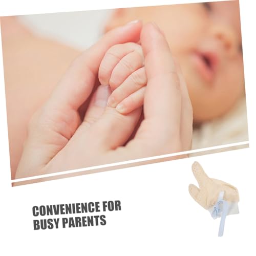 TOYANDONA 2Pairs Finger Gloves for Teething Finger Mittens with Straps Comfortable Easy to Clean Full Coverage Design for Newborns3