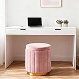 Modern Footstool with Metal Base - Circular...
