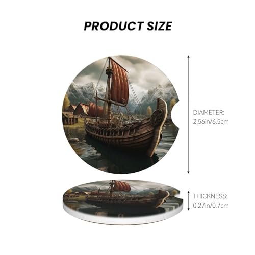 2 posavasos cerámicos para portavasos de coche 2.56 in miniatura 3
