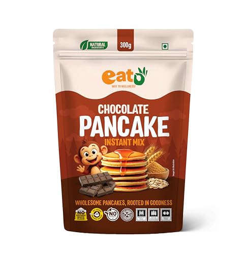 Image of Eat5 Chocolate Pancake Instant Mix 300g | No Maida | No Refined Sugar | High Fibre | Easy Breakfast | Makes 8-12 Pancakes