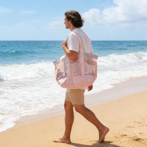Bolsa de playa transpirable de 12.2 pulgadas con malla ligera y cremallera 7