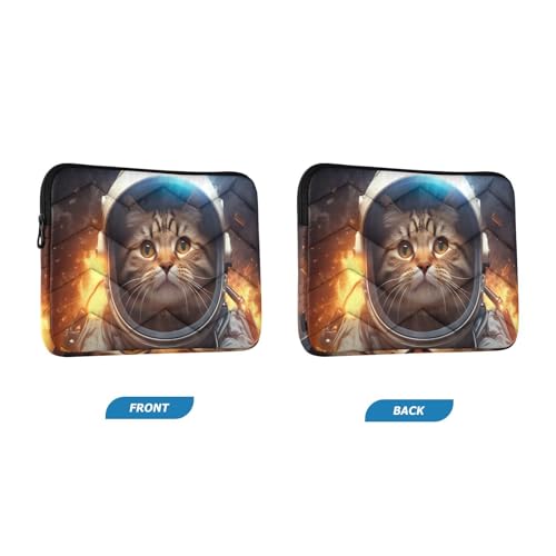Funda para laptop 13-14 pulgadas con diseño gato astronauta miniatura 2