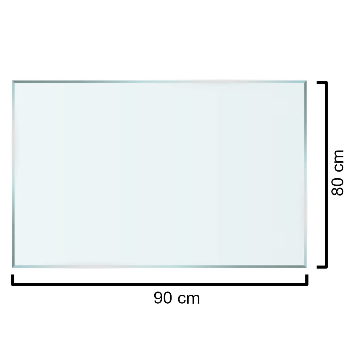 Euro Tische Plaque en Verre ESG 90x80 cm - Plaque de Protection Sol pour Poêle à Bois et Plateau de Table, Verre Sécurisé Trempé 6 mm, Utilisation Polyvalente (Transparent)