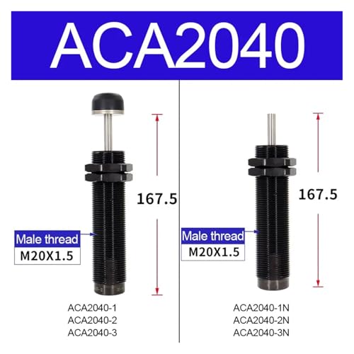 Amortiguador neumático autoajustable ACA2040-2 con deceleración suave 2