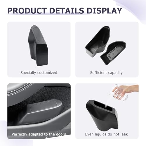 Image of LUWU Car Trash Can Compatible with 2018-2022 2023 2024 2025 Tesla Model3 & ModelY Interior Accessories Car Trash with Lid Portable Mini Trash Dustbin Garbage Trash Bin Car Waste Bin Leak-Proof (Left)