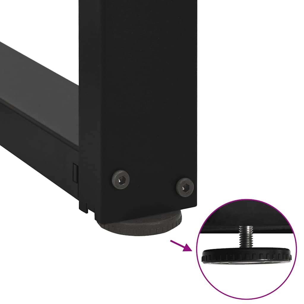 vidaXL Pieds de Table de Bar en Forme de T, 2 pièces, Noir, 60 x 35 x (100-101) cm, Acier