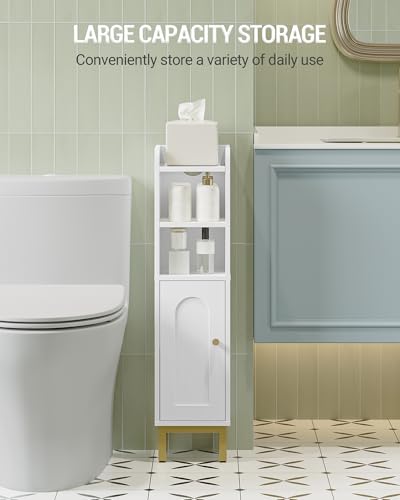 image for Hzuaneri Bathroom Storage Cabinet, Small Corner Floor Cabinet with Doo