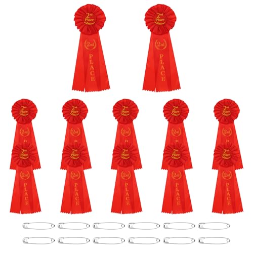 Rubans de récompense PATIKIL rouges pour célébrer la 2ème place en compétition