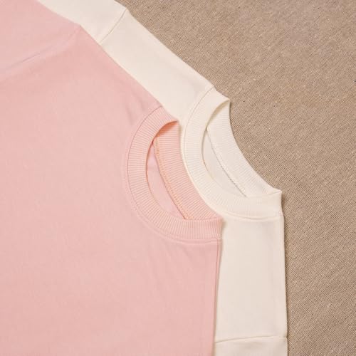 Baby Girl Romper Set 2-Pack Cotton Bodysuits, Long Sleeve & Short Plain Outfit, Newborn Infant Outfit for Girls4