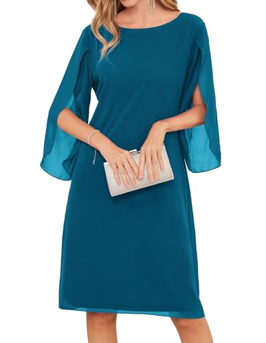 Image of GRACE KARIN Womens Formal Wedding Guest Dress 2026 Chiffon Cocktail Dress Mother of the Bride Dresses Midi Fashion Clothing