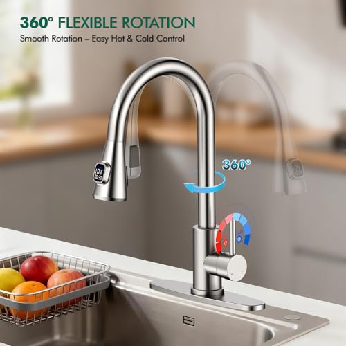 HOMELODY LED Temperature Display Kitchen Faucet - 55% Off