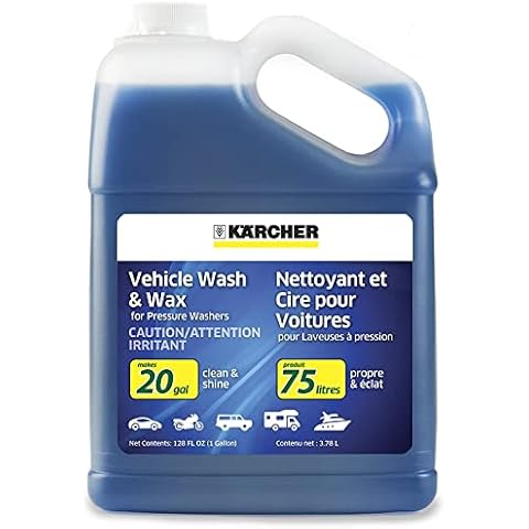 Kärcher Vehicle Wash and Wax, Pressure Washer Detergent - Pressure Washer Soap for Cars, Bikes, Trucks, Boats and More - 1 Gallon Cover