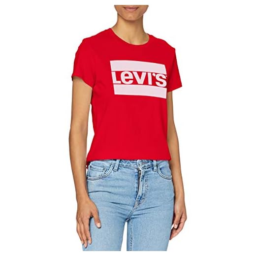 Levi's The Perfect Tee, Camiseta, Mujer, Rojo (Sptwr Logo Brilliant Red 0621), L