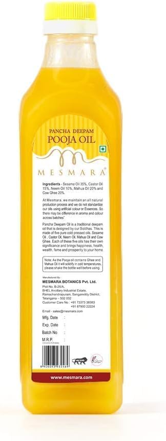 QURA Pancha Deepam Pooja Oil (1000ml)